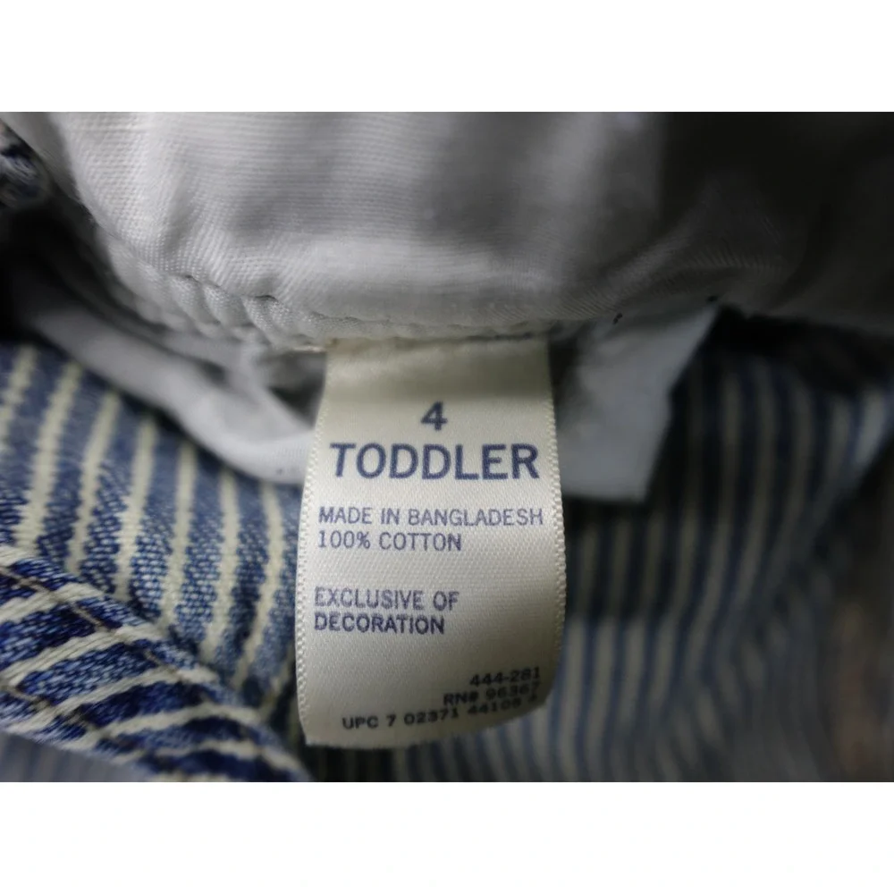 OshKosh Bgosh Hickory Stripe Denim Overalls Kids Blue White Vestbak Carpenter